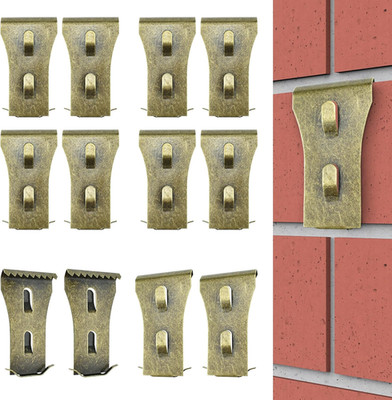 12Pcs Brick Hook Clips, Metal Wall Clips Hangers Fit 2-1/4 to 2-3/8 Inch Bricks