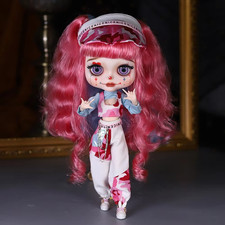 OOAK Neo Blythe Doll Hand Painted Custom Face Circus Clown Gothic Fantasy Gothic