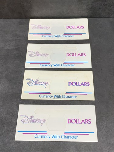 Vintage 1990's Disney Dollar Envelopes 4 Total Envelopes READ DESCRIPTION