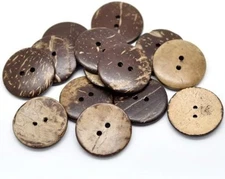 100pc 7/8" (23mm) Brown Coconut Shell 2 Holes Sewing Buttons