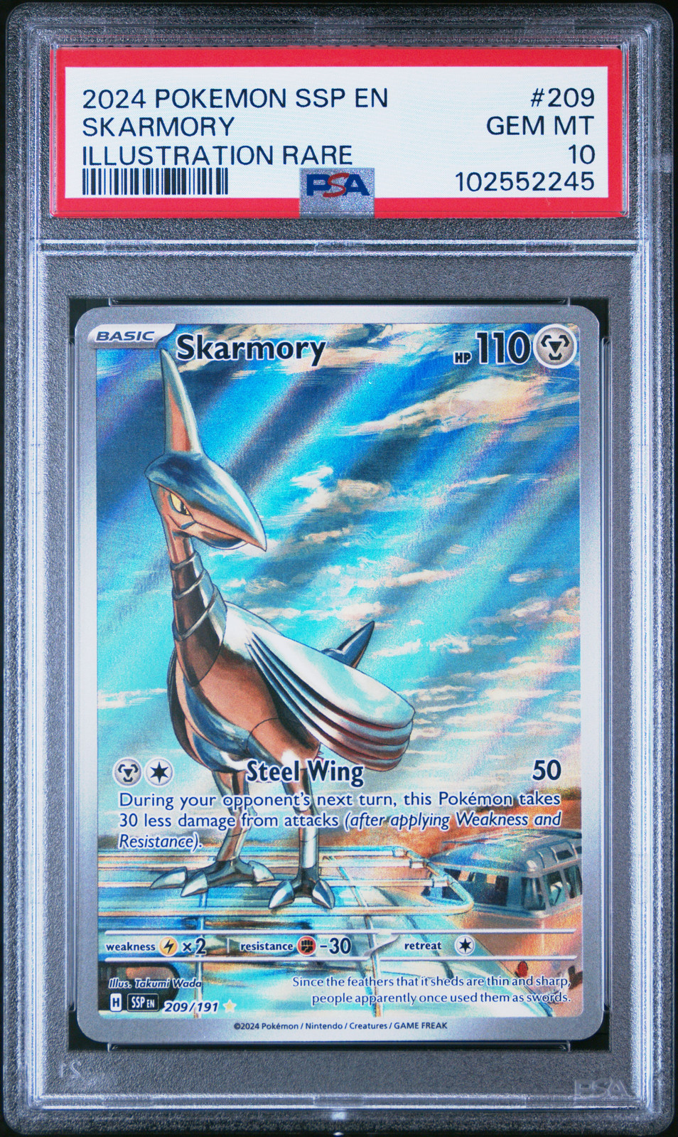 2024 POKEMON SSP EN-SURGING SPARKS ILLUSTRATION RARE #209 SKARMORY