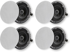 6.5" 2-Way in Ceiling or Wall round Speakers, 4 Pack, 6.5 Inch Woofer, 8" Cutout