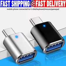 LED USB-C 3.1 Male to USB A Female Adapter Converter OTG Type C Android Phone