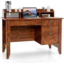 2 Tier Shelves, Study and Writing Three Side, Laptop Table with a Smoo