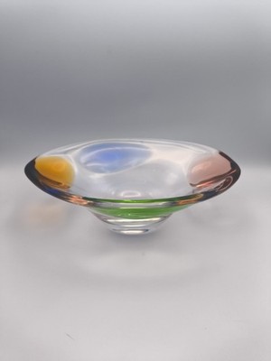 MCM Mstisov große Tschechische Studio Kunst Glas Rhapsodie Schale Frantisek Zemek Bohemian