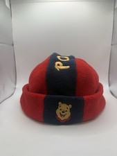 VTG Pooh Fleece Winter Hat Toddler Winnie The Pooh Embroidered Children  s M/L