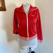 Puma VTG 70s Track Jacket Zip Up XS Bright Pink Red Sporty Tennis Golf Retro