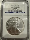 2010 American SILVER 1oz Eagle $1 NGC MS69 EARLY RELEASES FROSTY!