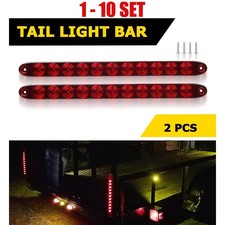 2-20 15 Led Tail Light Bar Stop Turn Signal Brake Drl Red Lamp Truck Trailer Rv