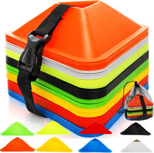 Tlence 48 Pack Soccer Cones for Training, Flexible Agility Disc Cones with Carry