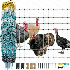 Electric Poultry Netting Fence 168' L x 47.5" H Chicken Goats Ranch Ducks Fence
