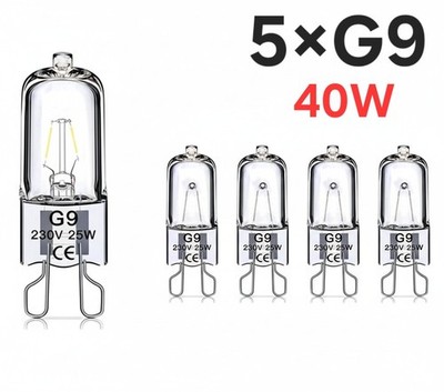 5x G9 Halogen 40W Lampe 520 Lumen Warmweiß 2700K Dimmbar 230V Leuchtmittel