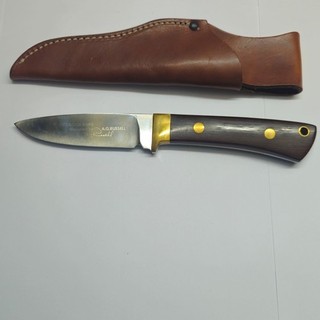 Anton Wingen Messer RX55CRMO14 Stahl Klinge mit lederscheide A.G. Russel design