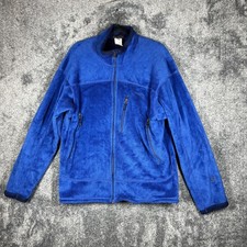 Patagonia Jacket Mens XL Blue Fleece Full Zip Lined Polartec Windbreaker