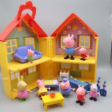Peppa Pig Toy Playset Lot Yellow House Figures Furniture Accessories