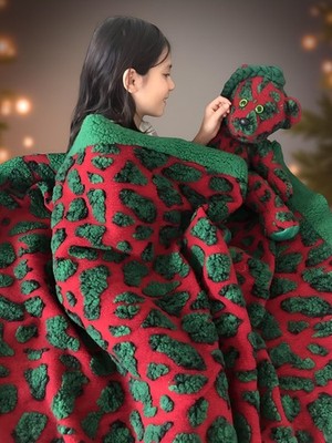 Hochwertige Jacquard Schurwolldecke Kuscheldecke von Valentino Pucci Italien