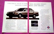 1992 Nissan Sentra Gxe 2 Page Print Ad