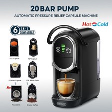CAFELFFE 6 in 1 Macchina da Caffè a Capsule 19 Bar, 6 Adattatori per Capsule/Tè/Polvere