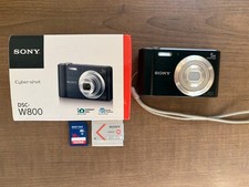 Sony Cybershot DSC-W800 Black Digital Camera 20.1MP with Battery SD Card Box