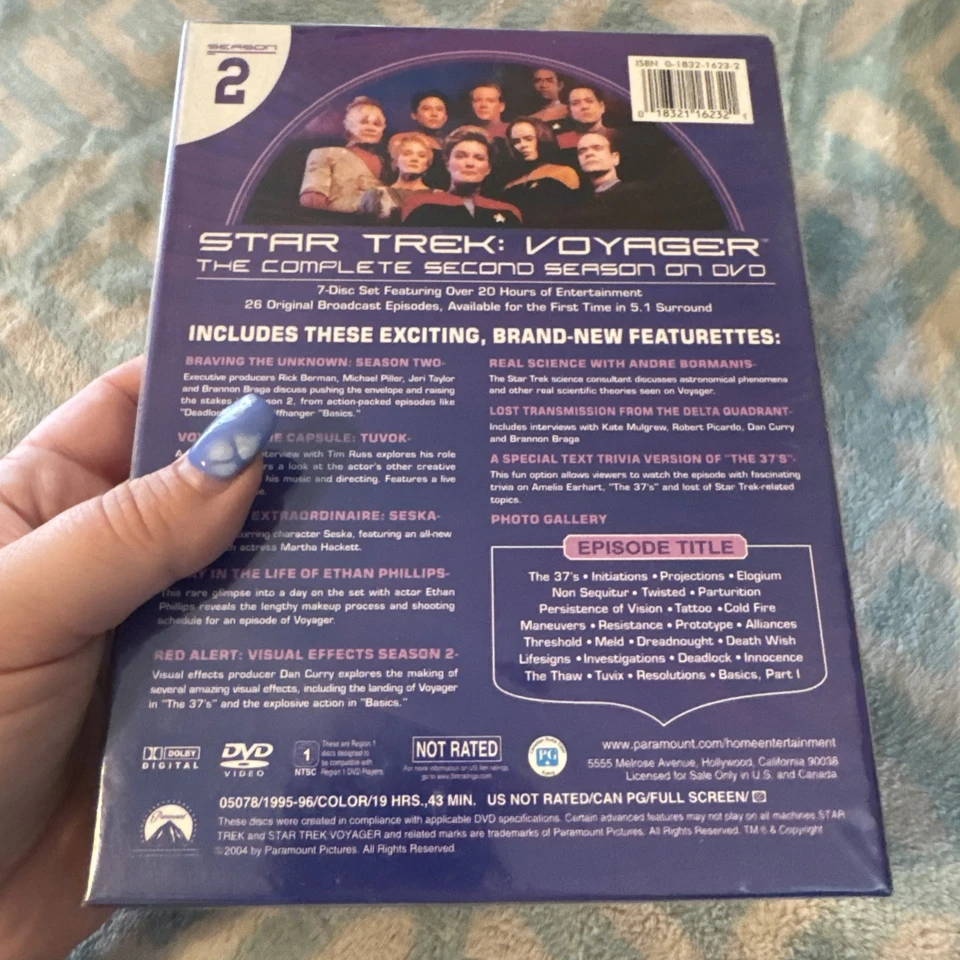 Star Trek: Voyager - Complete Second Season (DVD, 2004, 7-Disc Set) NEW SEALED!! - Image 3 of 4