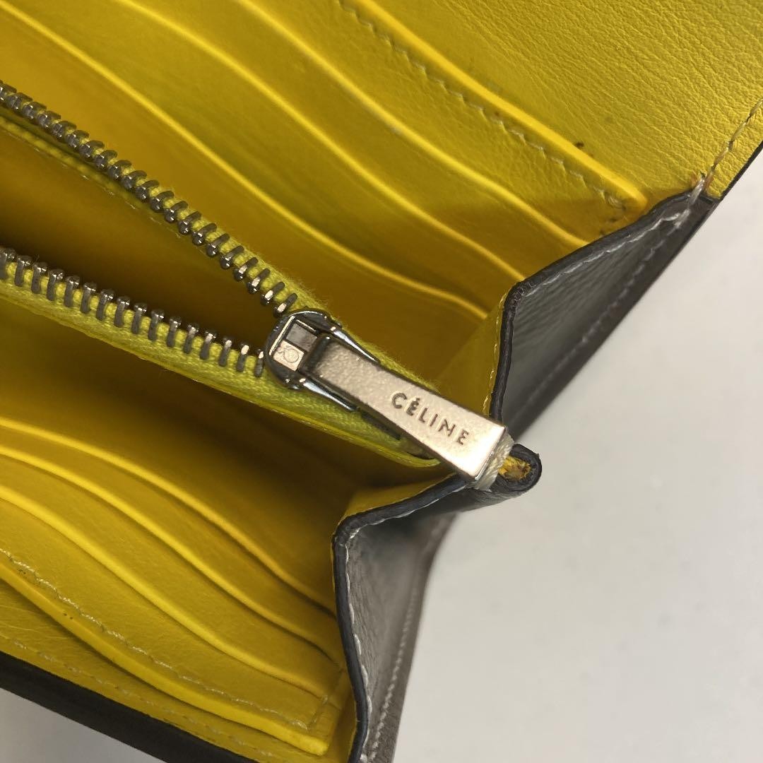 Celine Gray Multi-Function Long Wallet with Flap … - image 5