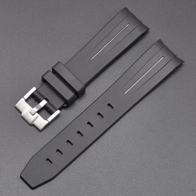 Quality Silicone Band Waterproof Watch Strap Arc 20 21 22mm for Rolex Submariner