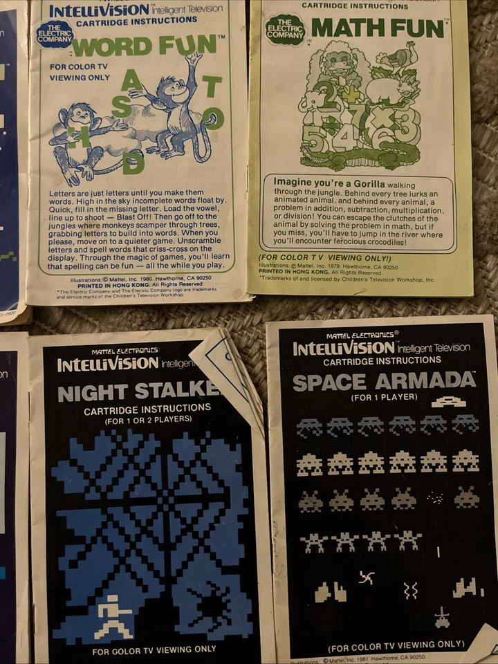 Intellivision Original Manual Lot Of 9 Astrosmash Snafu Night Stalker Math - Image 3 of 4