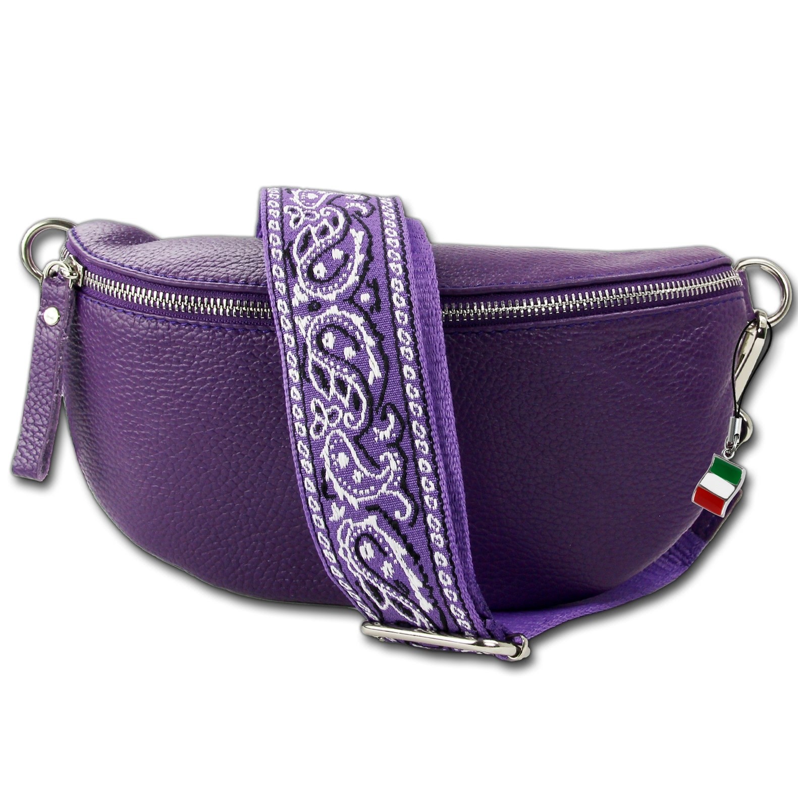 Riñonera Florence de cuero auténtico para mujer púrpura OTM808V