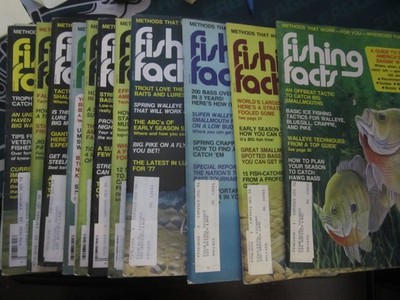 Fishing Facts Magazine Complete Set Year 1977 12 Issues