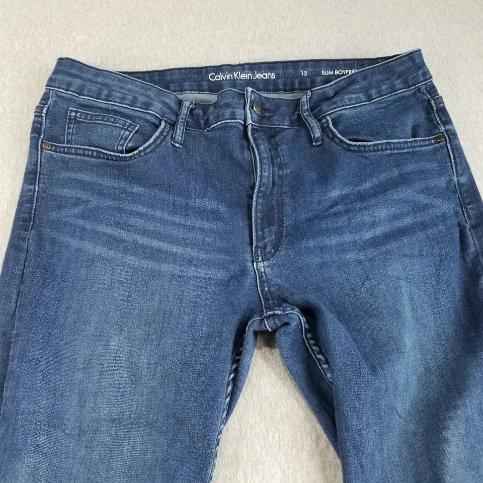 Calvin Klein Jeans Women's Sz 12 Slim Boyfriend Dark Wash Normcore Nice Quality - Image 2 of 4