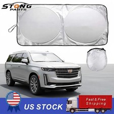 For Cadillac Windshield Sun Visor Foldable Car Window Sunshade Uv Block Cover Us
