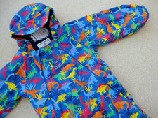 Jojo Maman Bebe SNOWSUIT 2-3Yrs NEW 🦖 DINOSAUR Fleece Lined Puddlesuit AllinOne