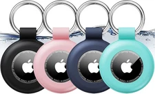 AirTag Holder Case Keychain Air Tag Holder, black/blue/pink/green 