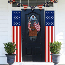 2Pcs Patriotic Decorations, 4Th of July Decorations Porch Sign, American Flag Wa