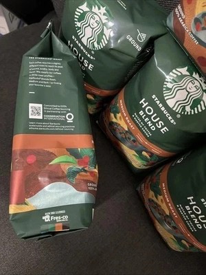 6 pk 18oz Bags Starbucks House Blend Ground Coffee Medium Roast LOT CASE