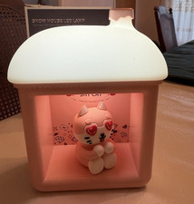 Snow House LED Lamp/Night Light, put Cat in House  it turns on, Magnetic Switch