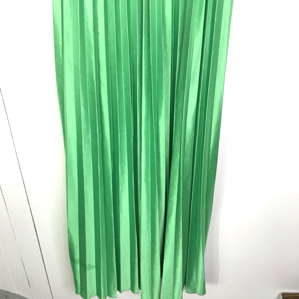 My Michelle Dress Womens M Lime Green Babydoll Sequin Empire Waist Pleating Prom - Image 3 of 4