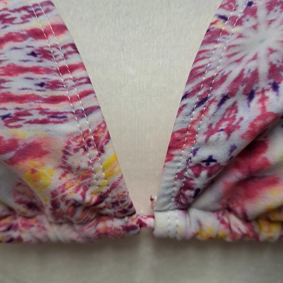 Top de bikini de natación Ocean Pacific de colección para mujer XL rosa tie dye triángulo almohadillas extraíbles Foto 4 de 4