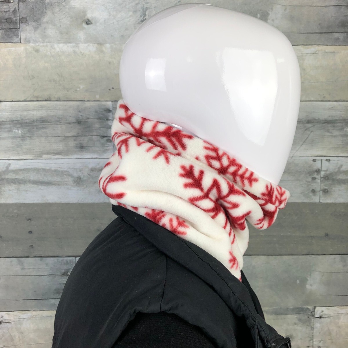 Red snowflake snowflakes neck gaiter neck warmer fleece