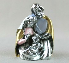 Sacra Famiglia Piccola Statua MARCHETTI Argento Laminato Recanati Italy Vintage