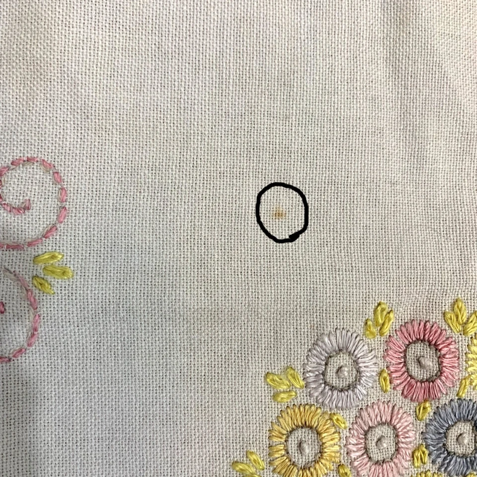 Vintage Linen Embroidered Floral Dresser Scarf Runner Cottage Core Shabby Decor - Image 3 of 4