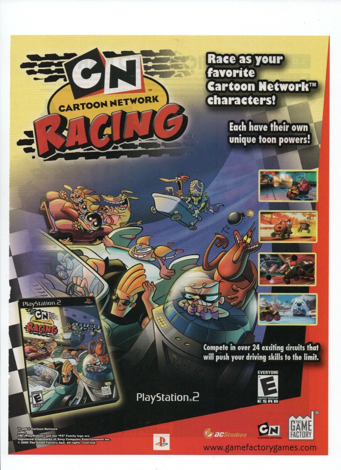 2006 Video Game PRINT AD ART - CN Cartoon Network Racing PS2 Power Puff  Girls