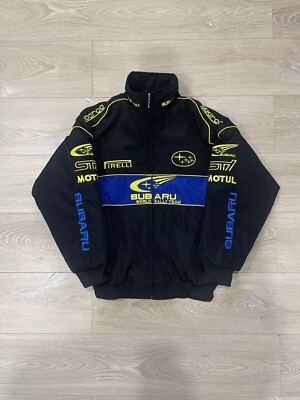 Unisex Adults Subaru F1 Team Racing Embroidery Cotton Padded Zip