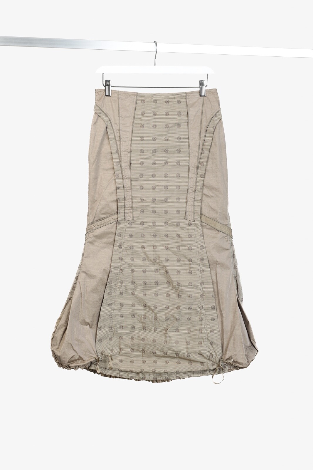 Beate Heymann Beige Taffeta Patchwork Bubble Midi… - image 1