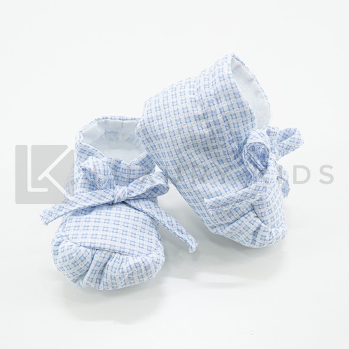 Scarpette Da Culla A Fantasia Azzurra Neonato LA SARTORIA DEI PICCOLI  LSC751 | eBay