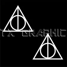 Harry Potter Decal Deathly Hallows Symbol Logo Vinyl Window Sticker, 1 set of 2