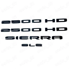 Door Tailgate Emblem Nameplate For 2020 - 25 GMC Sierra 2500 HD SLE Matte Black