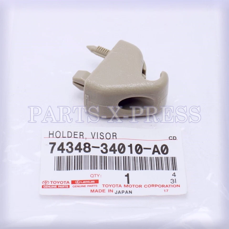 NOVO SUPORTE PARA QUEBRA SOL ORIGINAL DO FABRICANTE TOYOTA 4RUNNER LEXUS GX470 MARFIM 74348-34010-A0 - Imagem 3 de 4