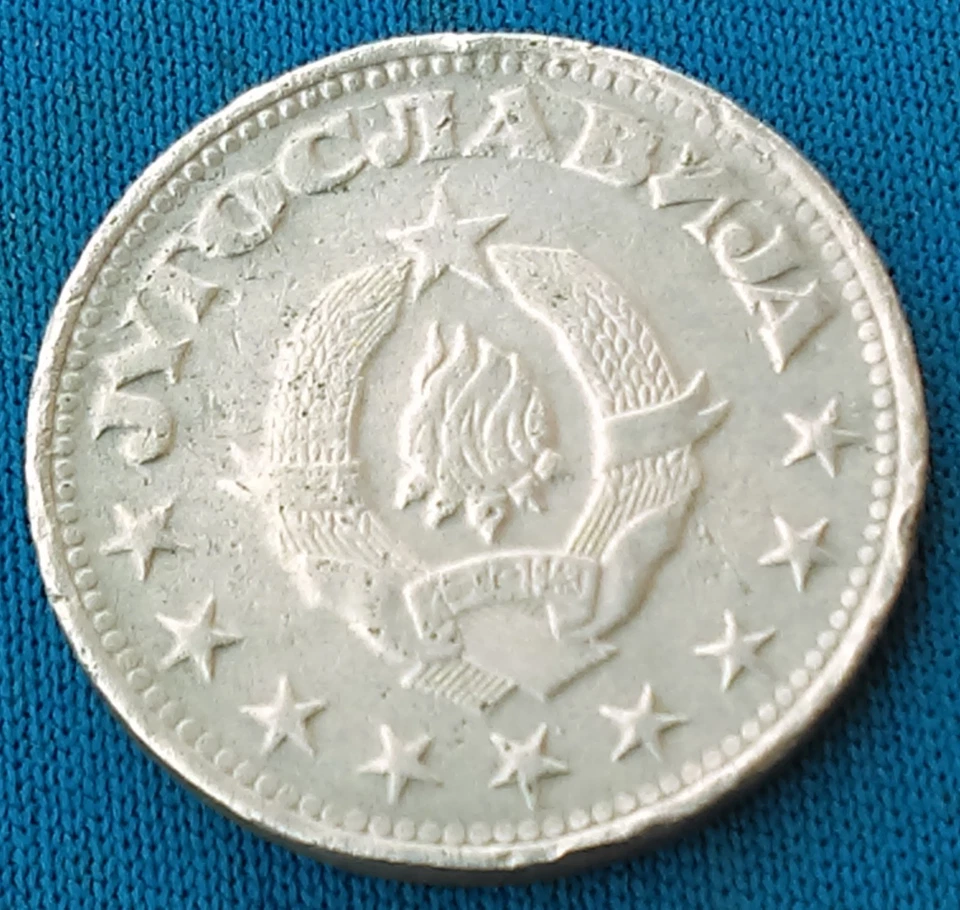 5 Dinara 1945. Yugoslavia original zinc coin, JУГОСЛАВИJА, partisan coin ! - Image 2 of 2