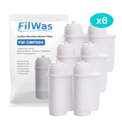 6x FILWAS Wasserfilter Kartuschen 6 Pack kompatibel mit EQ6 EQ6 Plus EQ7 EQ8 EQ9
